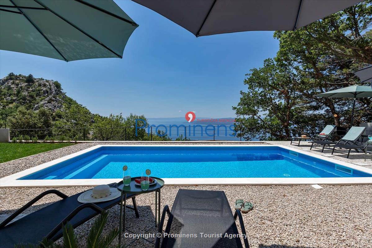 Modernes Ferienhaus Villa Alta Vista mit Pool  Meerblick bei Baska Voda  Makarska Riviera  