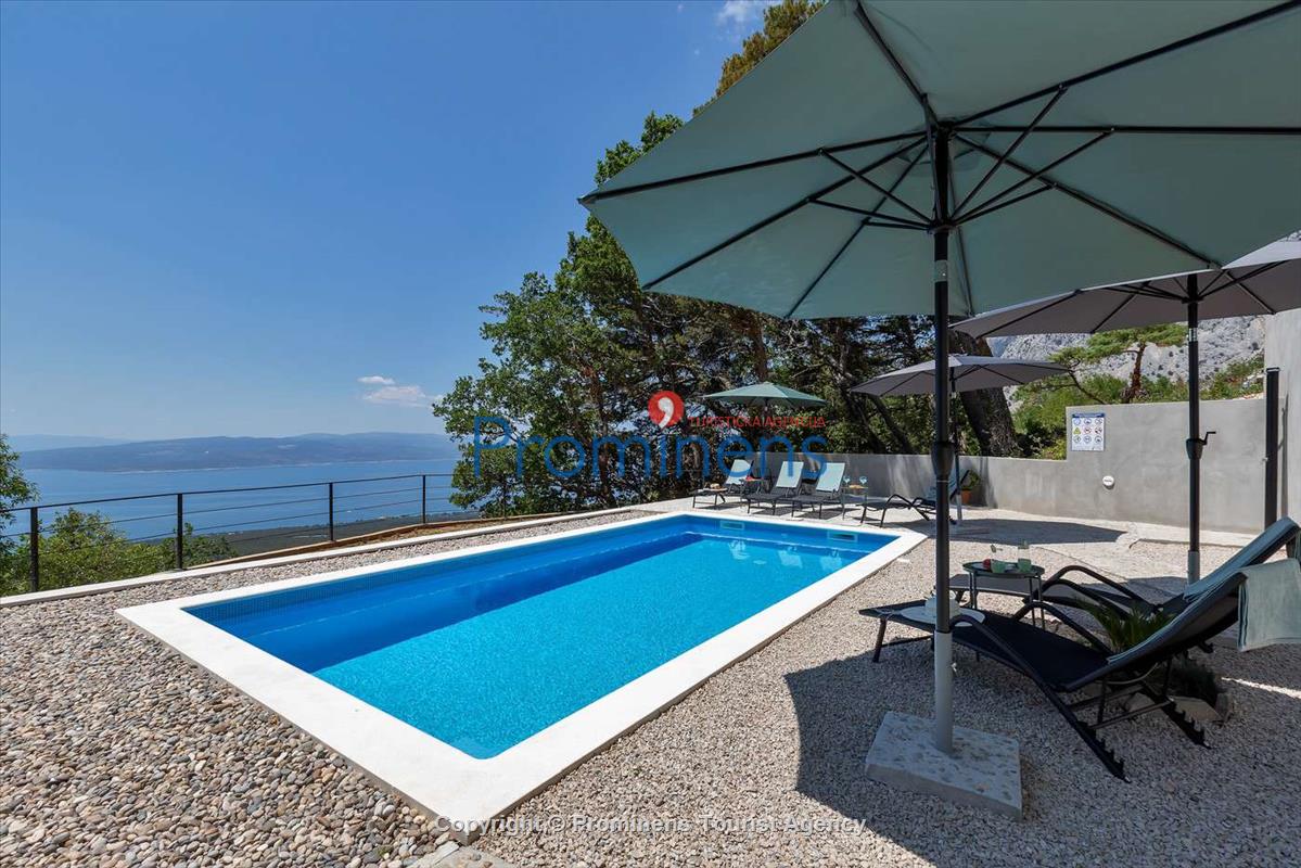 Modernes Ferienhaus Villa Alta Vista mit Pool  Meerblick bei Baska Voda  Makarska Riviera  