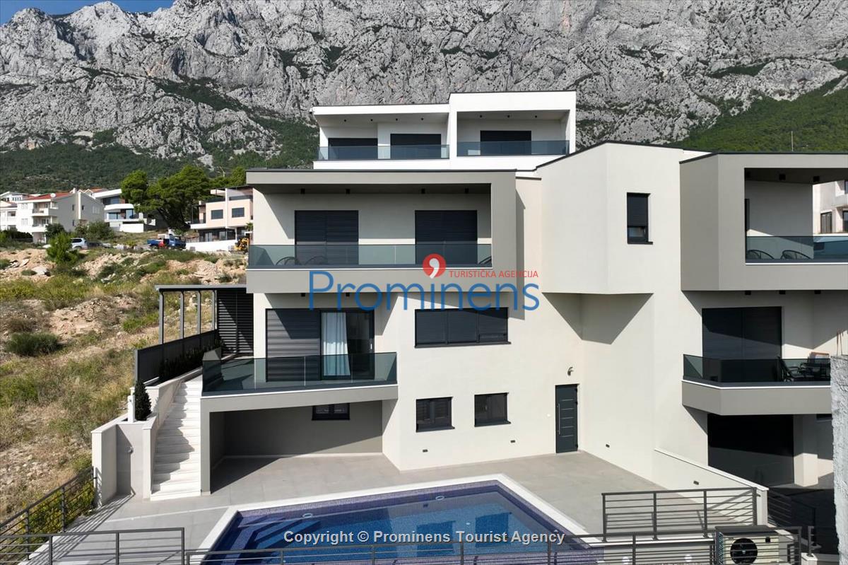 Villa VIP  Makarska - Luksuzna oaza s 4 spavaće sobe, grijanim bazenom, terasama i garažom. 